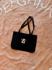 The Custom Embroidered Black Tote