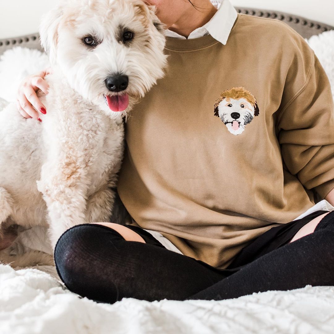 The Custom Embroidered Pet Portrait Sweatshirt PUPSENTIALS